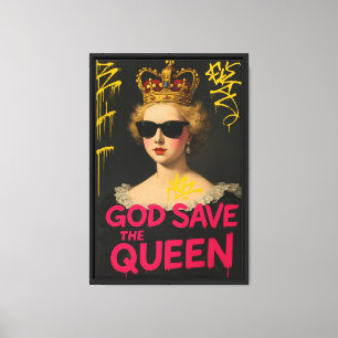 Royal Punk Graffiti Queen Canvas Art Print