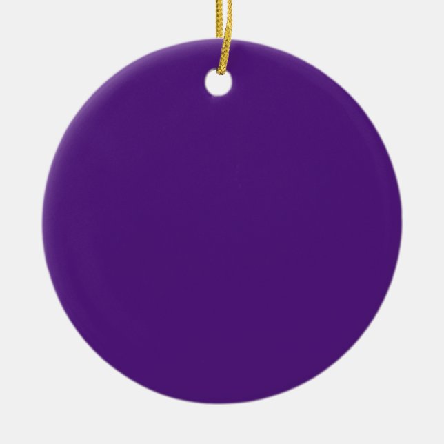 Royal Purple #52187E, Greyish Purple Ceramic Ornament (Front)