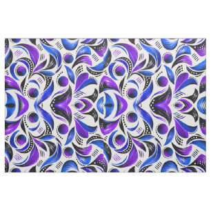 Royal Purple Abstract Swirl Pattern Fabric