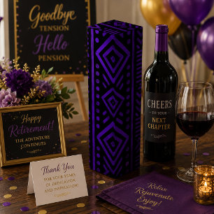 Royal Purple Afrocentric Geometric Wine Box