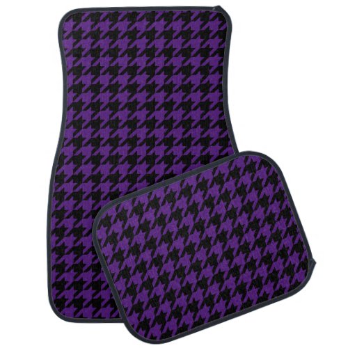 Royal Purple and Black Houndstooth Car Floor Mat