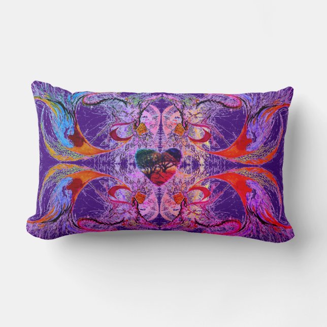 Royal Purple and Exuberant Lumbar Pillow (Front)