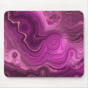 Royal Purple And Gold Agate Abstract Mouse Pad