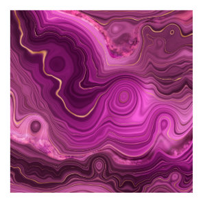 Royal Purple And Gold Agate Abstract Poster