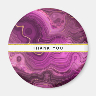 Royal Purple And Gold Agate Abstract Thank You Magnet
