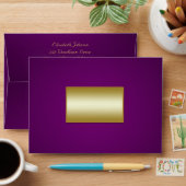 Royal Purple and Gold Envelope for 5x7 Sizes (Desk)