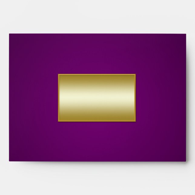 Royal Purple and Gold Envelope for Invite and Card (Front)