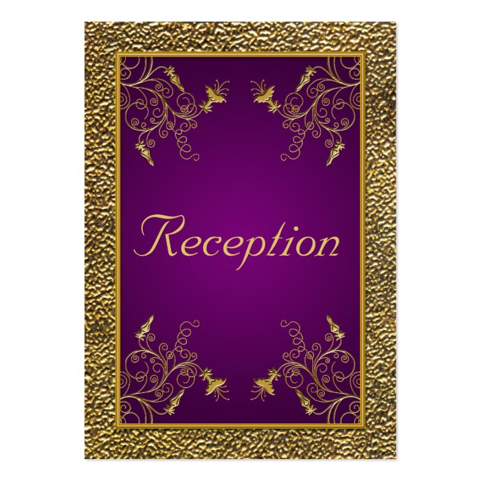 Royal Purple and Gold Floral Enclosure Card Business Card Templates