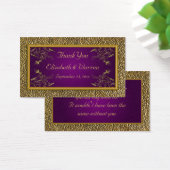Royal Purple and Gold Floral Wedding Favor Tag (Desk)