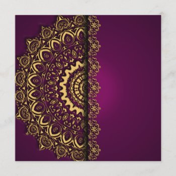 Royal Purple And Gold Invitation by Zhannzabar at Zazzle