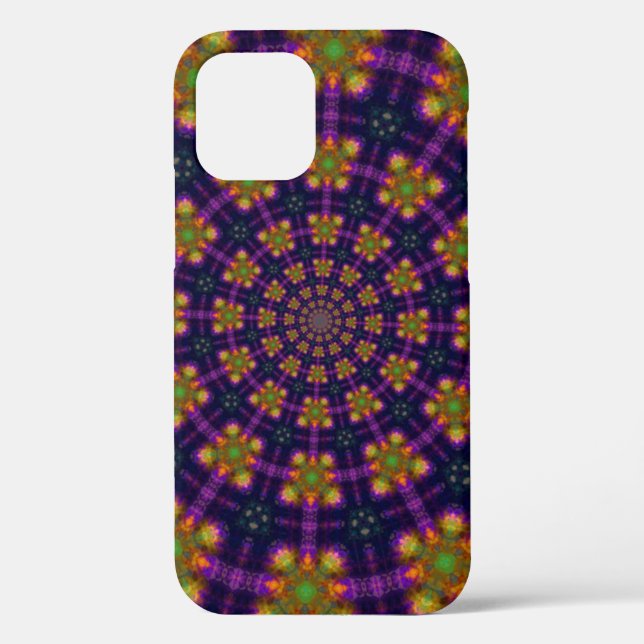 Royal Purple and Gold Kaleidoscope Pattern Case-Mate iPhone Case (Back)