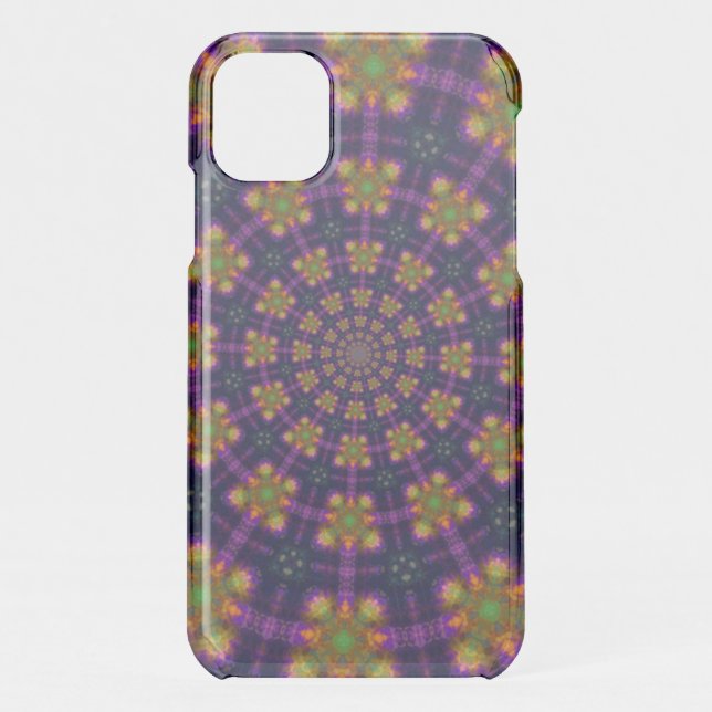 Royal Purple and Gold Kaleidoscope Pattern Uncommo Uncommon iPhone Case (Back)