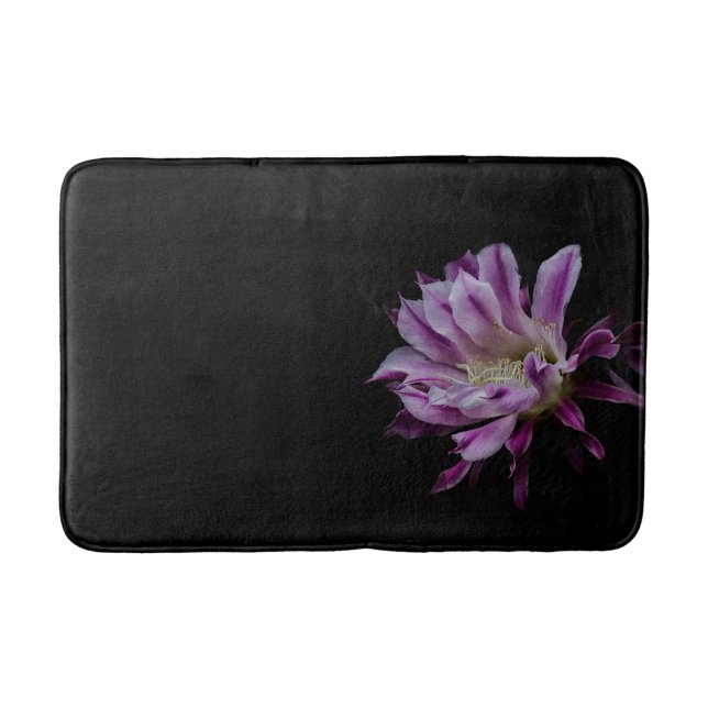 Royal Purple and White bloom Bathroom Mat (Front)
