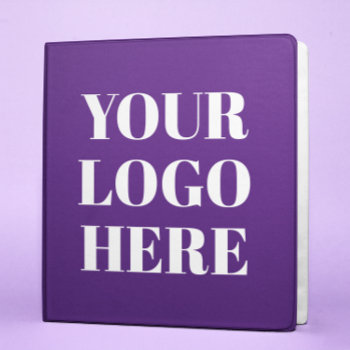 Royal Purple And White Business Logo Appointments 3 Ring Binder by purplestuff at Zazzle