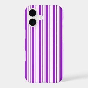 Royal purple and white candy stripes iPhone 17 case