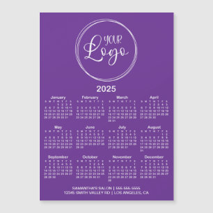 Royal Purple and White Logo 2025 Magnetic Calendar