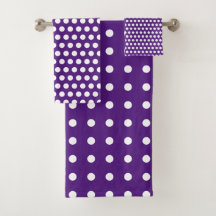 Royal Purple and White Polka Dots