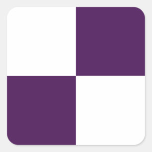 Royal Purple and White Rectangles Square Sticker