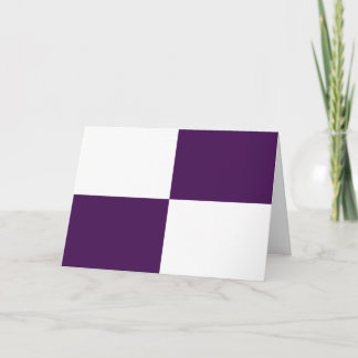 Royal Purple and White Rectangles Thank You Card
