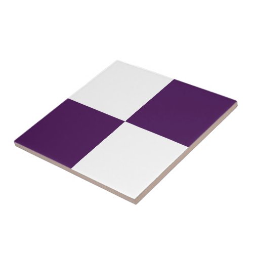 Royal Purple and White Rectangles Tile