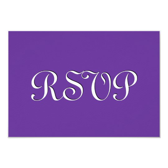 Royal Purple and White RSVP Wedding Response V3 Card