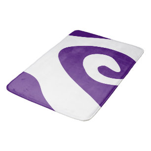 Royal Purple and White Swirl Wave Bath Mat