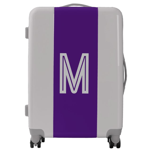 royal purple - bold monogram  luggage (Front)