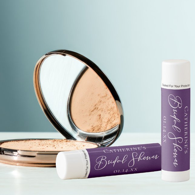 Royal Purple Bridal Shower Personalized Lip Balm (Creator Uploaded)
