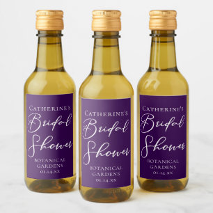 Royal Purple Bridal Shower Personalized Mini Wine Label