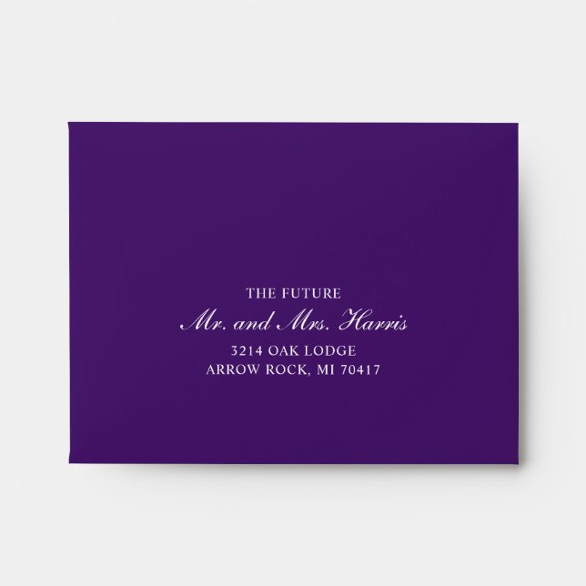 Royal Purple Classic Elegant RSVP Wedding Envelope (Front)