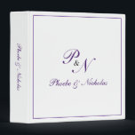 Royal Purple Classic Elegant Wedding 3 Ring Binder<br><div class="desc">A classic and elegant design that is great for a traditional formal wedding.</div>