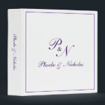 Royal Purple Classic Elegant Wedding 3 Ring Binder<br><div class="desc">A classic and elegant design that is great for a traditional formal wedding.</div>