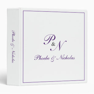 Royal Purple Classic Elegant Wedding 3 Ring Binder