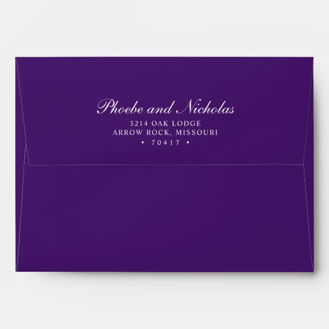 Royal Purple Classic Elegant Wedding Envelope (Back (Top Flap))