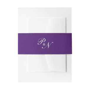 Royal Purple Classic Elegant Wedding Invitation Belly Band