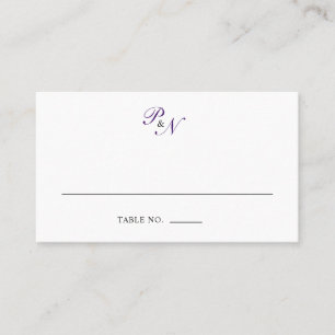 Royal Purple Classic Elegant Wedding Place Card