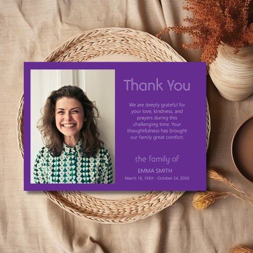 Royal Purple Classic Photo Funeral Sympathy