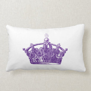 Royal Purple Crown Lumbar Pillow