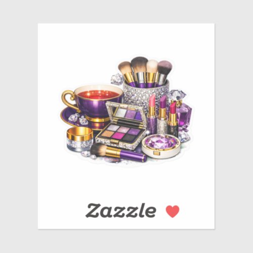 Royal Purple Crystal Makeup Vanity and Perfume Sti Sticker