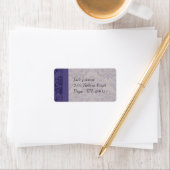 Royal Purple Damask Wedding Label (Insitu)