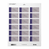 Royal Purple Damask Wedding Label (Full Sheet)
