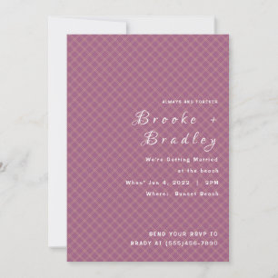 Royal Purple Diamond Wedding Invitation