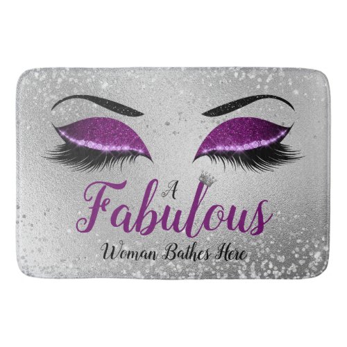 Royal Purple Fabulous Women Glitter Eyes Bath Mat