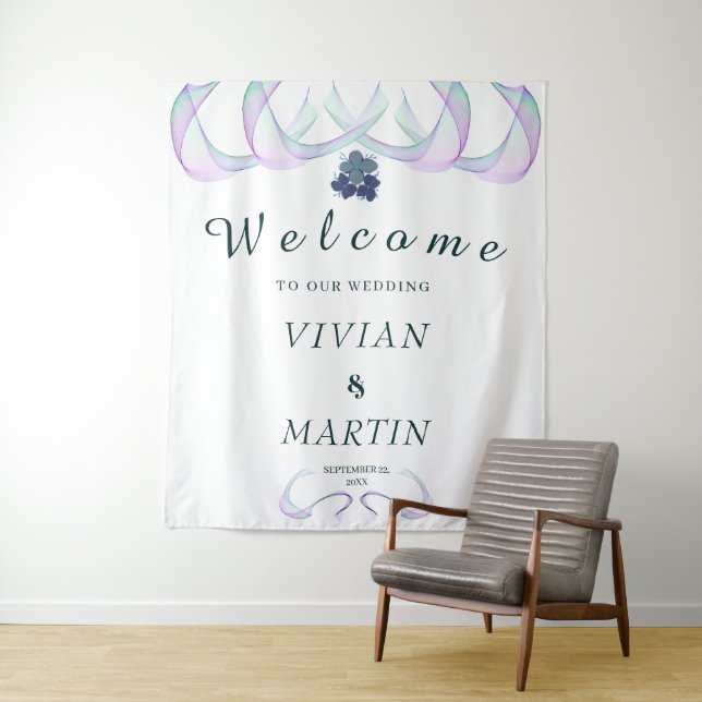 Royal Purple Faith Mini Floral Wedding Backdrop  (In Situ)