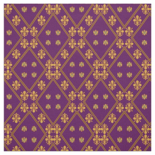 Royal Purple Fleur de Lis Designer Fabric