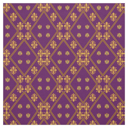 Royal Purple Fleur de Lis Designer Fabric