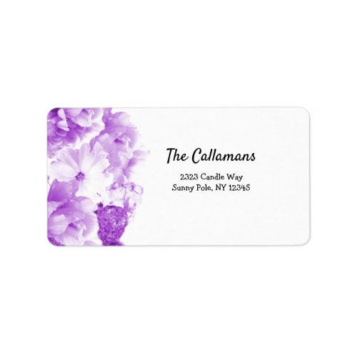 Royal Purple Floral Address Label