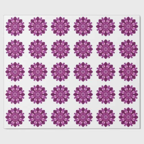 Royal Purple Flower Mandala Wrapping Paper