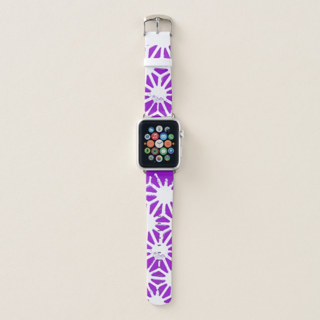 Royal purple geometric pattern apple watch band (Front)