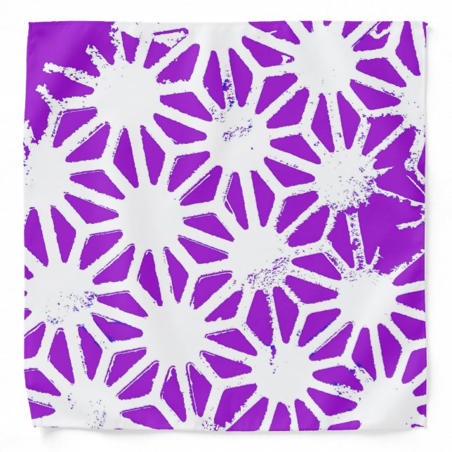 Royal purple geometric pattern bandana (Front)